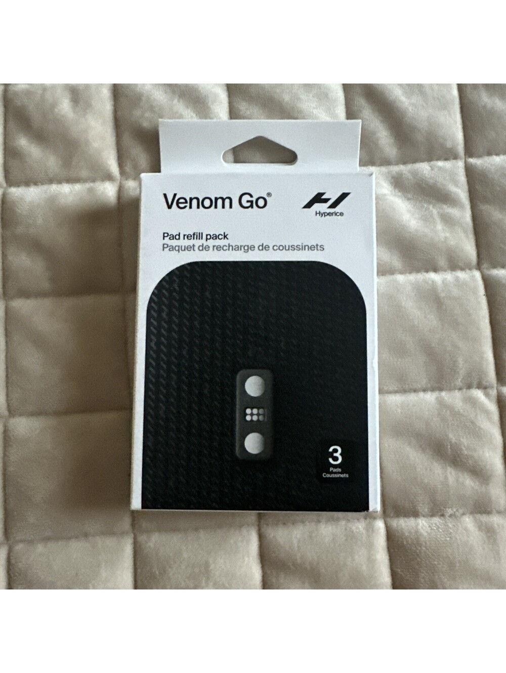 Hyperice Venom Go Heat + Vibration Pad Refill 3-Pack Black NEW Replacement